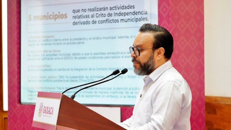 Cinco municipios de Oaxaca cancelan fiestas patrias por conflictos internos